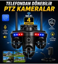 4 Kameralı 6 Motor Elektrikli Wifi PTZ Akıllı Kamera