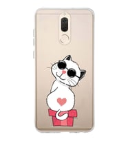 Huawei Mate 10 Lite Uyumlu Kapak Coolcat Tasarımlı Şeffaf Silikon Kılıf
