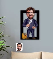 BK Gift Kişiye Özel Tamirci Karikatürlü 3D Ahşap Tablo-1