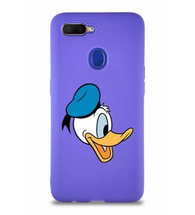 Oppo A5S Soft Premier Kapak Donald Duck-F Tasarımlı Silikon Kılıf - Mor (Şeffaf)
