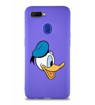 Oppo A5S Soft Premier Kapak Donald Duck-F Tasarımlı Silikon Kılıf - Mor (Şeffaf)