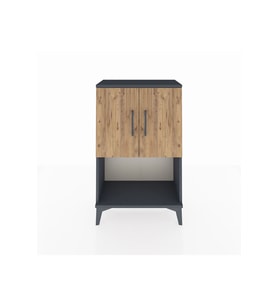 Arges Komodin 2 Raflı 2 Kapaklı 60x30x96 Antrasit-Çam