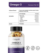 Collagen Forte Omega 3 Premium Fish Oil, Balık Yağı, Hidrolize Kolajen, Vitamin C 1000mg 90 Softjel Kapsül