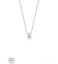SWAROVSKİ TAŞLI  ZİRCONİA YUVARLAK TEK TAŞ PIRLANTA MONTÜR  925 AYAR GÜMÜŞ KOLYE