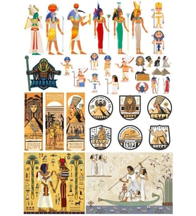 Mısır Temalı Sticker Set-5 17 Parça Telefon, Tablet, Defter, Laptop Sticker