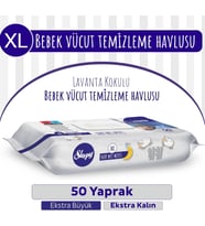 Lexroo XL Lavanta Kokulu Bebek Vücut Temizleme Havlusu 50 Yaprak