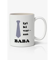 İyi ki varsın BABA Babalar Günü Baskılı Kupa Bardak Baskılı Kahve Kupa Bardak