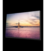 İstanbul Kız Kulesi Manzaralı 4mm Dayanıklı Cam Tablo Temperli Cam