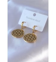 316L Çelik Gold Renk Lotus Model Kadın Küpe 5886 - HEP-1236-5471