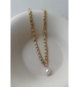 Golden Pearl Drop – Altın İnci Damla Kolye