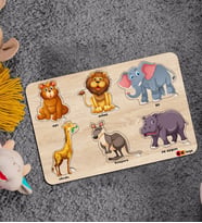 BK Toys Çocuklar İçin Ahşap Figürlü Eğitici-Öğretici Yapboz Puzzle-12