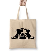 Pug Köpek Bulldog Bez Çanta Uzun Saplı