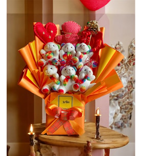 Yılbaşı Premium Peluş Ayıcıklı Yeniyıl Buketi /  Tüm sevdiklerinize özel Noel Temalı Buket
