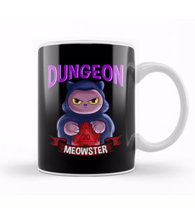 Dungeon Meowster Cute & Funny Gaming Kupa Bardak Porselen