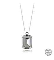 Crystal Taşlı  Baget 925 Ayar Gümüş Kolye