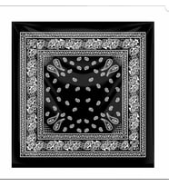 Siyah Etnik Damla  Desenli % Cotton Bandana
