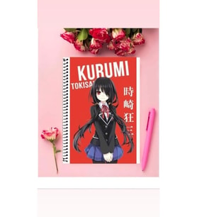 Kurumi Tokisaki Anime Defter 1 Adet Özel Tasarım A4 Boyutu Telli Çizgili Defter 21*29 Cm