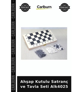 Özel Üretim Hobi Ahşap Kutulu Satranç ve Tavla Seti Alk4025