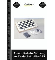Özel Üretim Hobi Ahşap Kutulu Satranç ve Tavla Seti Alk4025