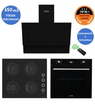Ferre ve AFM Tech MARKALI Pulsar Turbolu Dijital  Siyah Ankastre Set (CS205-FA + FM7700+FM3400)