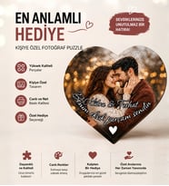 Kişiye Özel Fotoğraf ve Benim Eksik Parçam Sendin Baskılı 80 Parçalı A4 Boyut Kalp Puzzle Yapboz