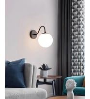 Rsylight Retro Metal Glop Camlı Siyah Rustik Moden Dekoratif Duvar Aplik