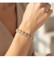XUPING JEWELRY 14 Ayar Altın Kaplama ,Lale Zirkon Taşlı Bileklik