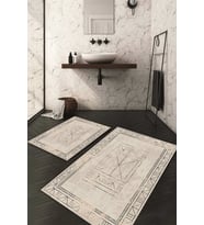 Dijital Baskılı Kaymaz Taban Yıkanabilir 2'li Klozet Takımı Banyo Paspası NDKZ-HK-104 (Bej)