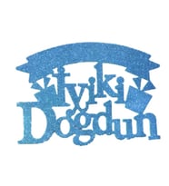 Evadan İyiki Doğdun Simli 26X19 CM Mavi-