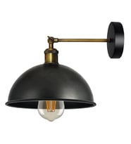 RİOLİGHT VİNTAGE,RETRO,RUSTİK SİYAH 1XE27 ESKİTME DUYLU MASALLI TEKLİ DUVAR APLİK ŞAPKA ÇAP:23CM