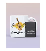 Müzik Temalı İsimli Kupa Bardak ve İsimli Zippo (Siyah - Beyaz)