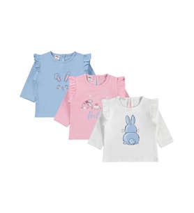 Civil Baby Tavşan Baskılı 3'lü Set 6-18 Ay Sweatshirt - Standart