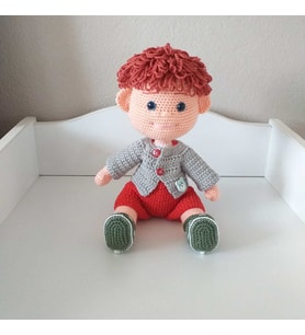 Sevimli Erkek Bebek Amigurumi Organik Oyuncak