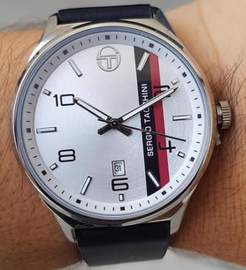 Sergio Tacchini Takvimli Siyah Deri Kayışlı Erkek Kol Saati
