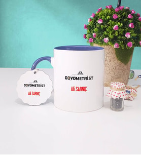 Odyometrist Kupa Bardak Lacivert ve Anahtarlık