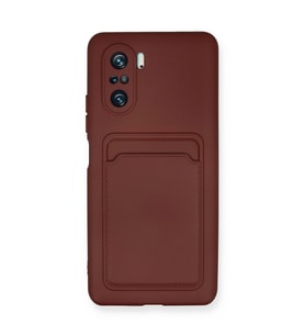 Xiaomi Mi 11i Kılıf Kelvin Kartvizitli Silikon - Bordo