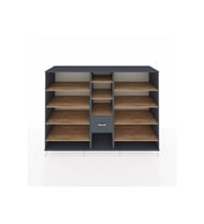 Kronos Dolap 11 Raflı 3 Çekmeceli  220x59x163 Antrasit-Çam/Antrasit