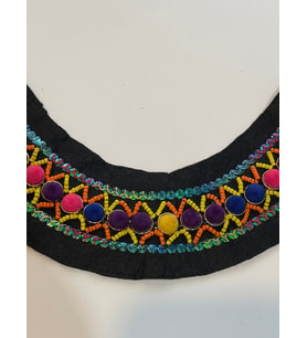 27X3  CM TAŞLI BONCUKLU TASARIM KIYAFET YAKA AKSESUARI APLİK DİKİŞ