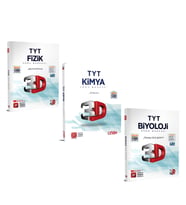 3D TYT Fizik Kimya ve Biyoloji Soru Bankası Seti 3 Kitap