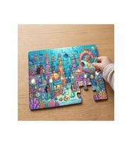 Görkemli Sualtı Şehri Tasarımlı 24 Parça Ahşap Çocuk Puzzle