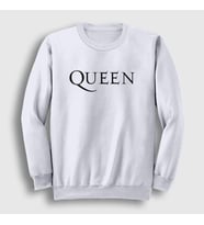 Presmono Unisex Beyaz Solo Queen Sweatshirt 102752tt (Beyaz)