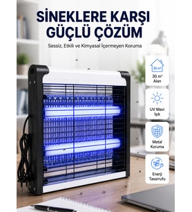 Kimyasal İçermeyen UV Işıklı Elektrikli Sinek ve Böcek Öldürücü