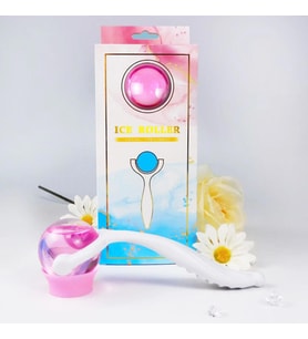 Face İce Roller Sıcak ve Soğuk Gua Sha Yüz Masaj Silindiri Pembe Renk