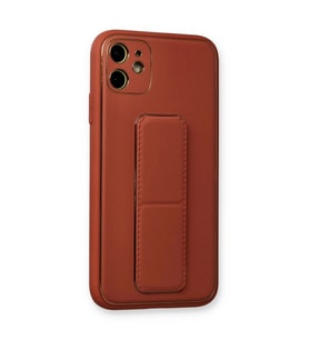 İphone 12 Kılıf Co Deri Standlı Kapak - Fuşya