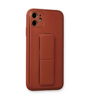 İphone 12 Kılıf Co Deri Standlı Kapak - Fuşya