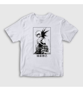 Presmono Unisex Çocuk Beyaz Bakugo Smile Anime Boku No Hero Academia T-Shirt 234398tt