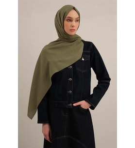 Link Desen Bambu Cotton Şal 2 (Yeşil)
