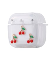 Apple Airpods 4 Zore Airbag 44 Airbag Tasarımlı Simli Şeffaf Kutup Kılıf AirPods 4 Zore - Kiraz