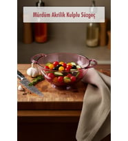 23,5 X 30 Cm Mürdüm Akrilik Kulplu Süzgeç – Salata Makarna Süzme Kabı