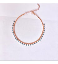 GÜMÜŞ TURKUAZ TAŞLI HALHAL (Rose)